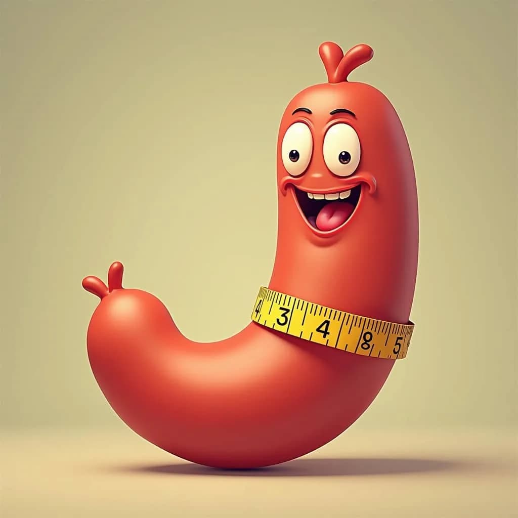 Funny cartoon sausage with measuring tape, promo by The Bunny Agency