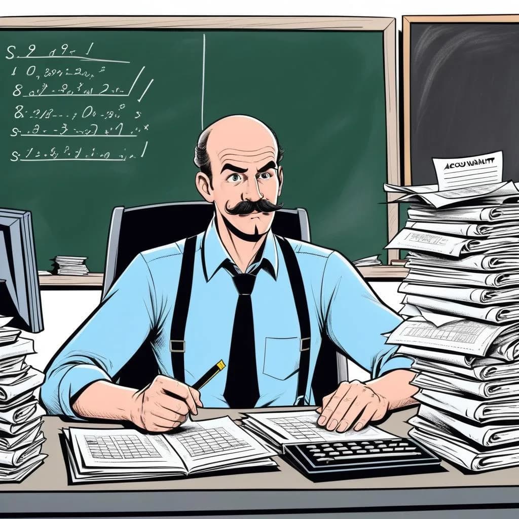 Illustration of a tax accountant managing finances for The Bunny Agency